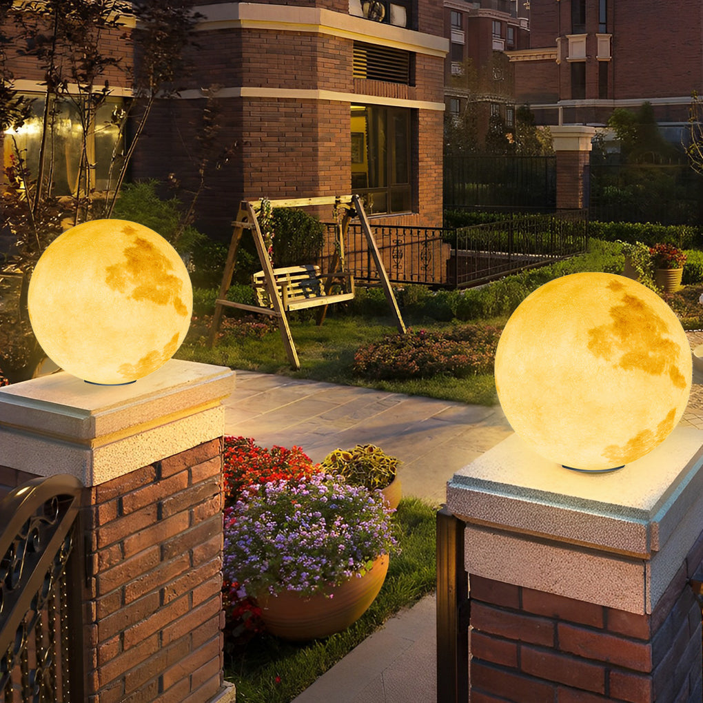 Moon-Shaped Exterior Pier-Mount Pillar Accent Post Light, Outdoor Wall Light, detail 4