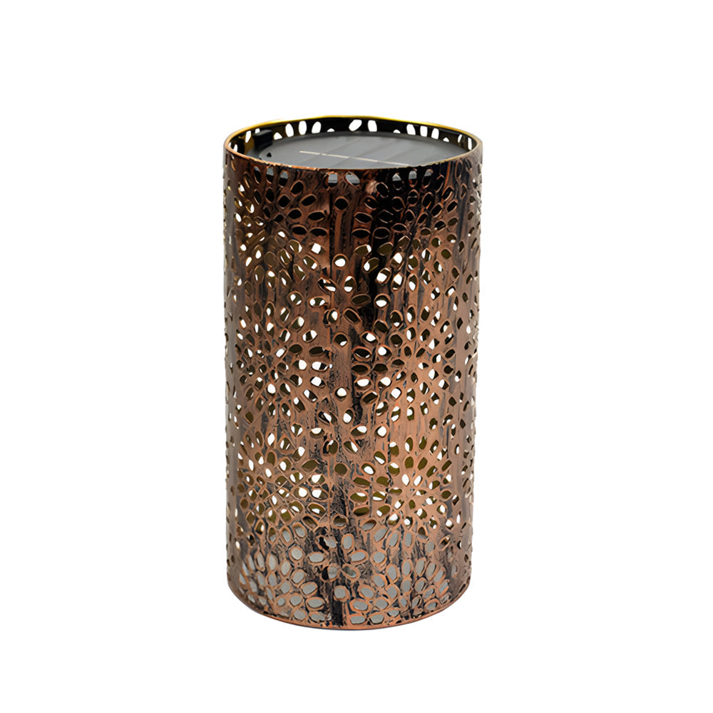 7.3-Inch H Metal Cut-Out Solar Exterior Lantern, Outdoor Wall Light, detail 6