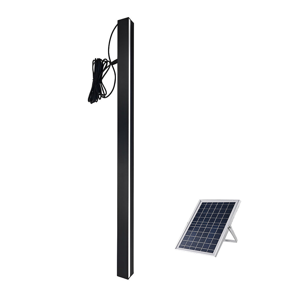 Clean-Lined Long Strip LED Waterproof Black Contemporary Solar Wall Light, Wall Sconce, detail 10