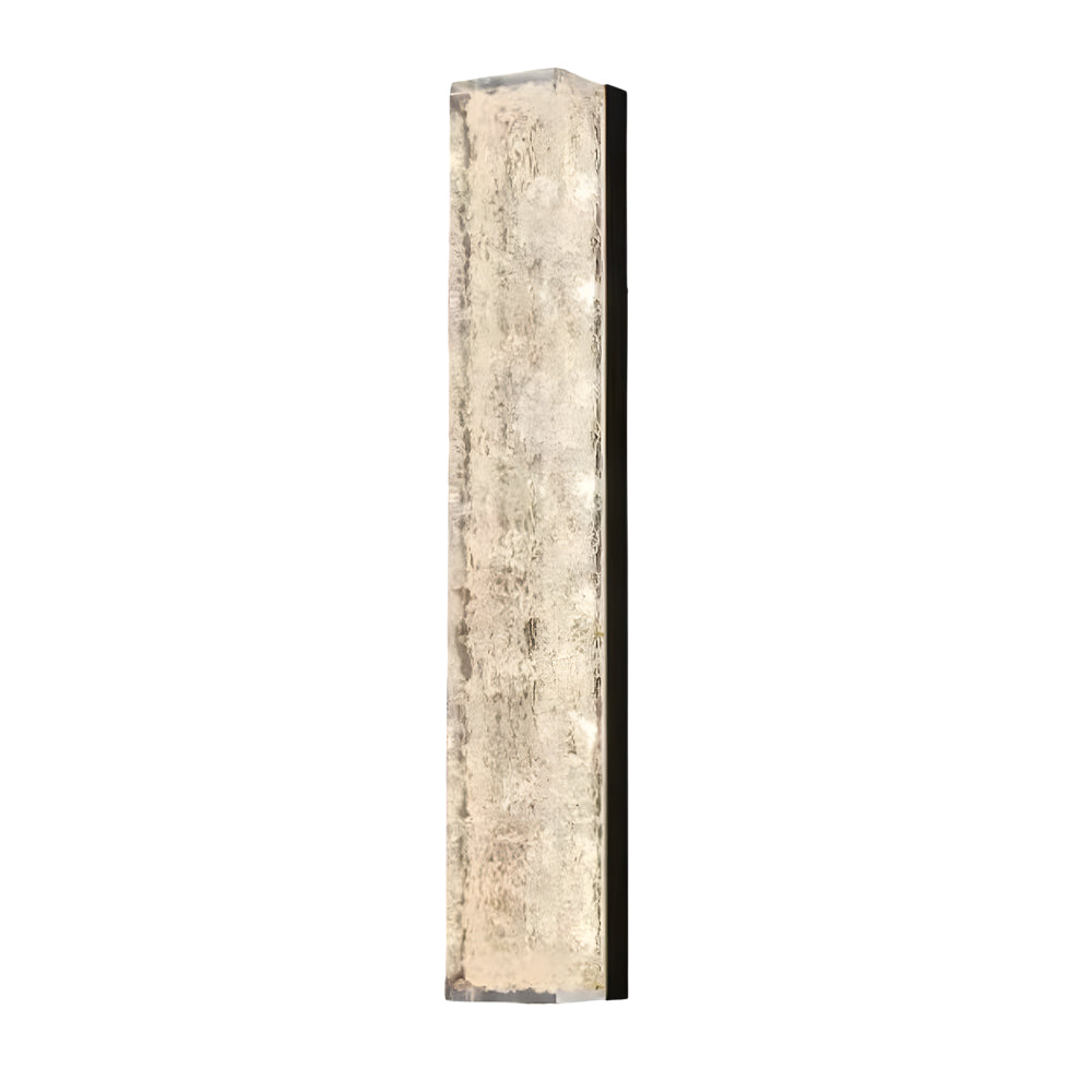 Contemporary Brass 1-Light LED Wall Fixtures Rectangle Wall Light in Ice Resin, Hardwired Wall Sconce, detail 8