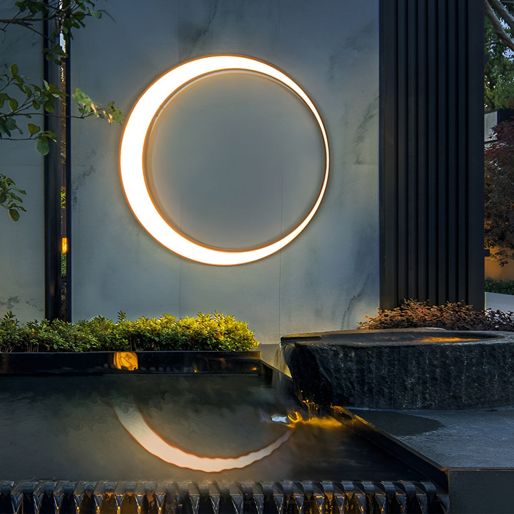 Circular Moon Led Waterproof Ip65 Contemporary Exterior Wall Fixtures Wall Light, Outdoor Wall Light, detail 2