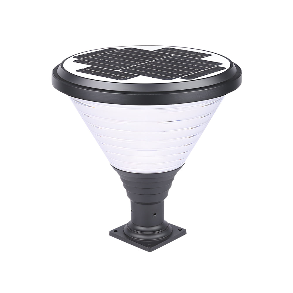18.9-Inch H 1-Light Black Circular Pier Mount Post Light, Outdoor Wall Light, detail 7