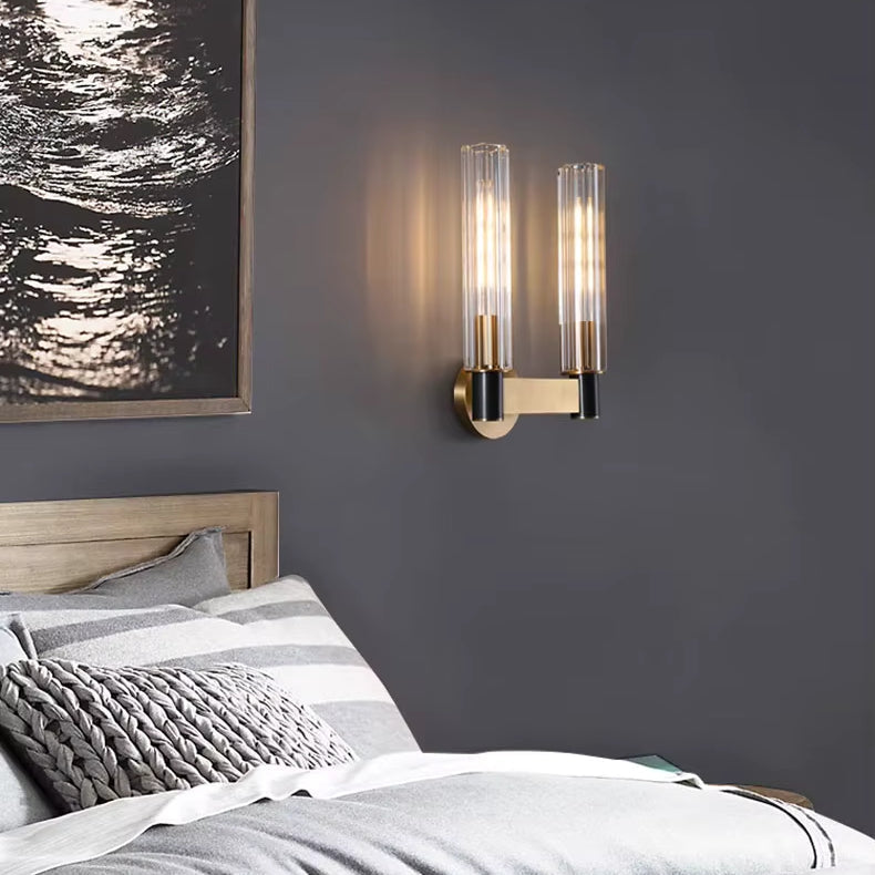 Palermo 2-Head Retro Brass Wall Light, Bathroom Wall Sconce, detail 2
