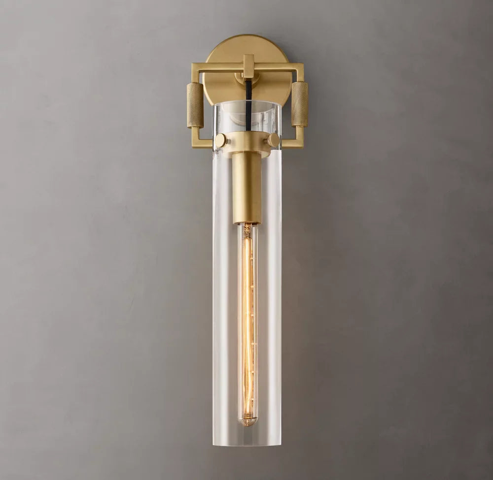 Machinist Glass Cylinder Wall Light 16", Bathroom Wall Sconce, detail 5