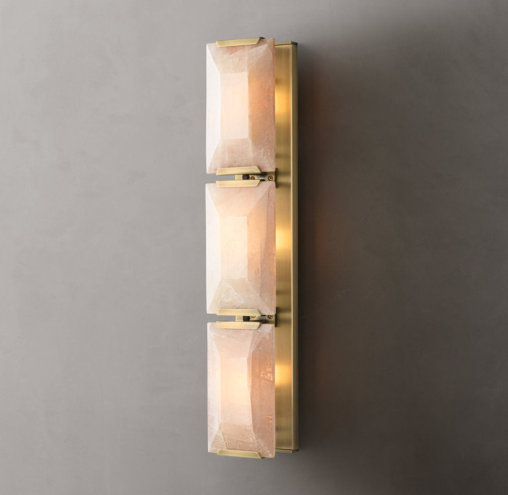 Harlow Calcite Triple Wall Light, Bedroom Wall Sconce, detail 4