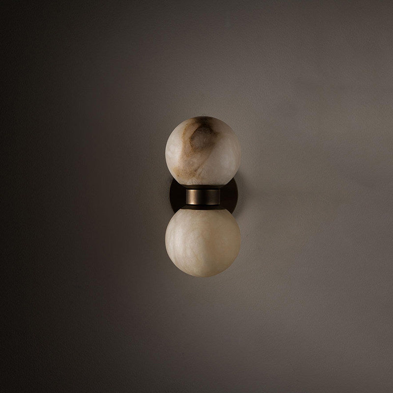 Alabaster Celestia Orb Wall Light, Hardwired Wall Sconce, detail 5