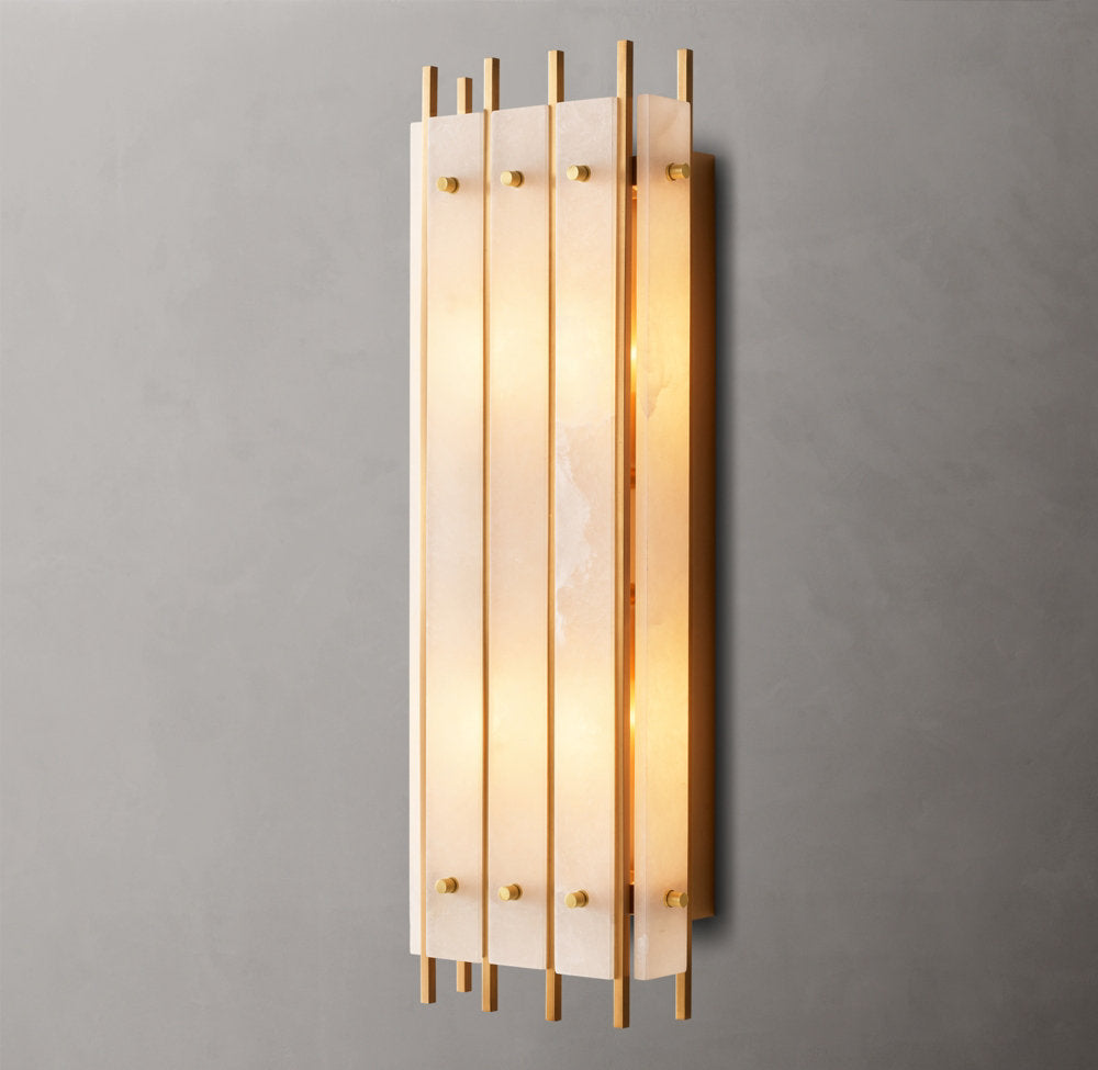 San Marco Alabaster Grand Box Sconce, Bedroom Wall Sconce, detail 4