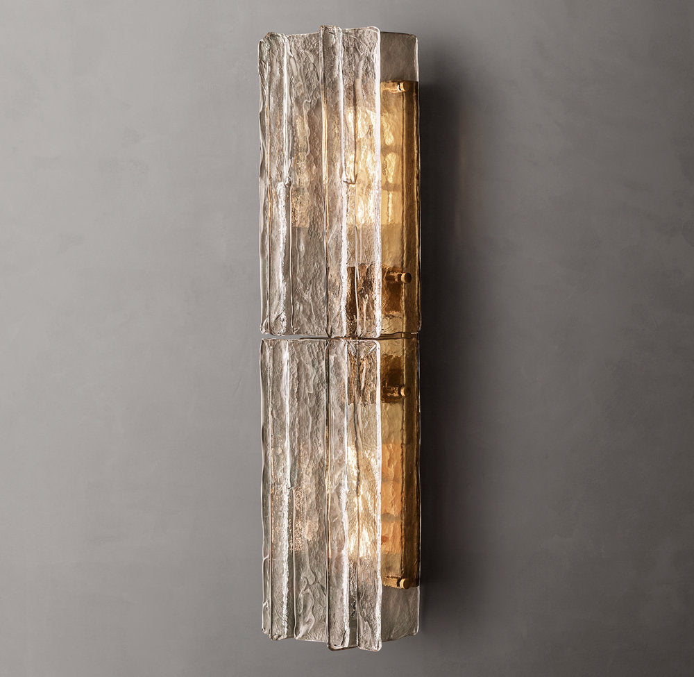 Lattice Smoke Glass Wall Light 30", Bedroom Wall Sconce, detail 2