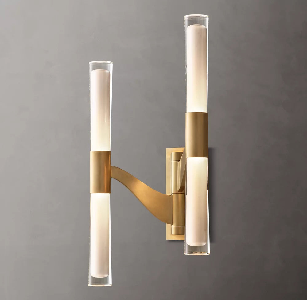 Brenta Double Articulating Wall Light, Bathroom Wall Sconce, Dimensions Overall: 11"