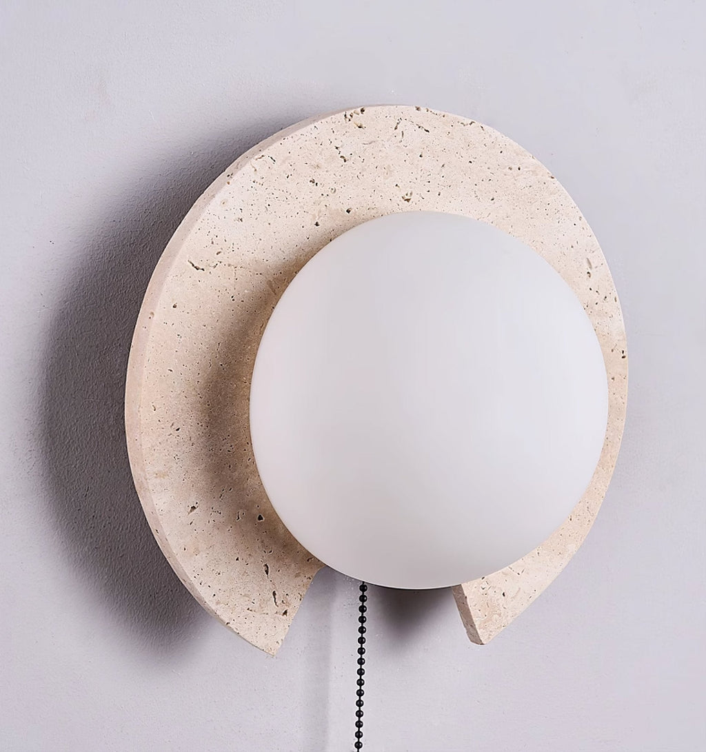 Solclip Travertine Wall Light, Hardwired Wall Sconce, detail 7
