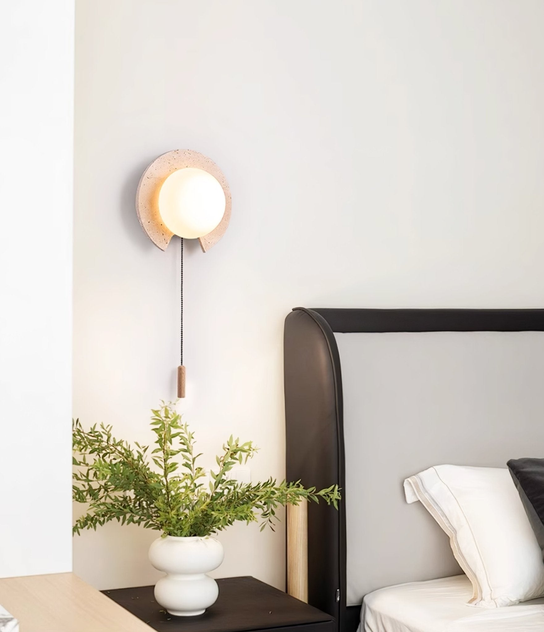 Solclip Travertine Wall Light, Hardwired Wall Sconce, detail 5