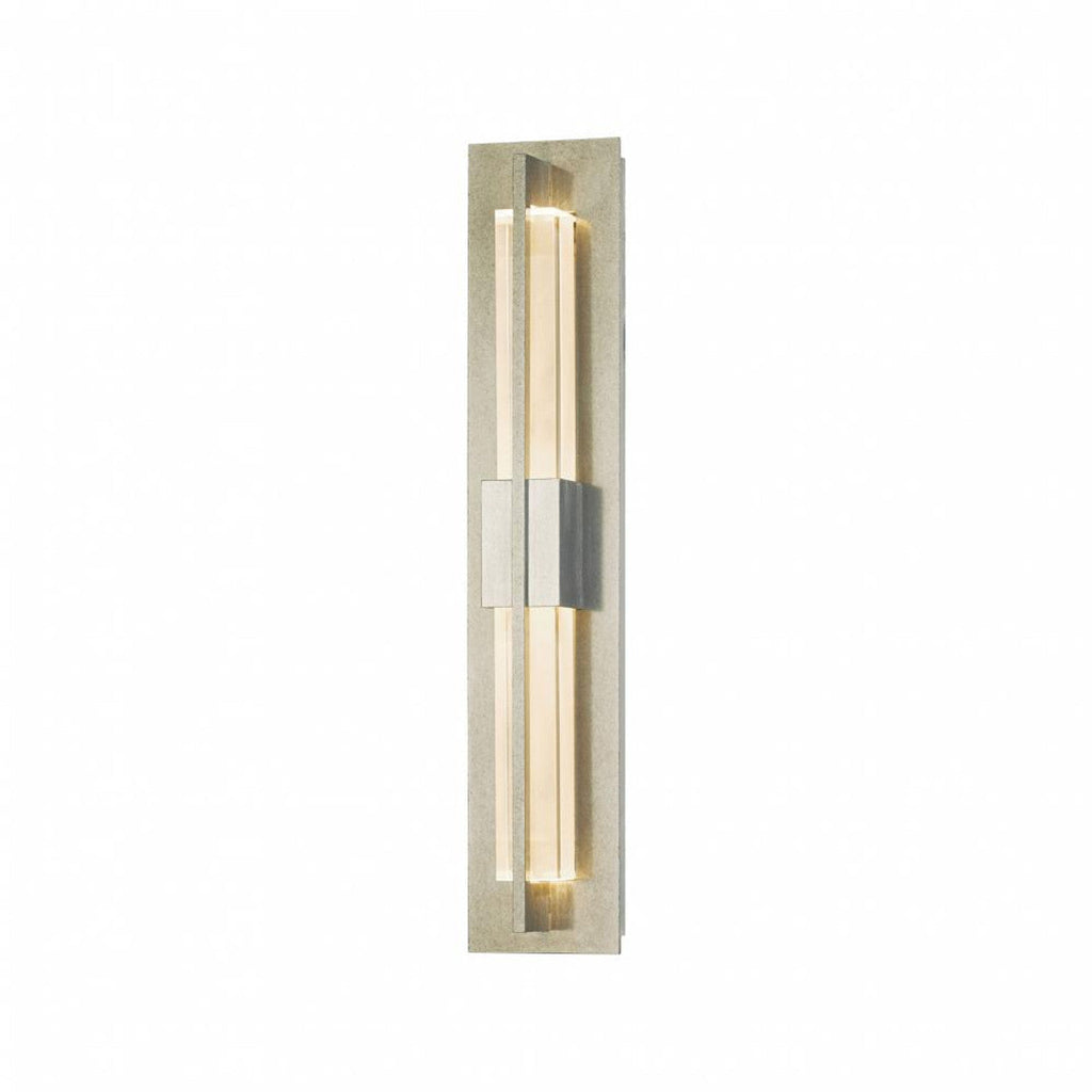 Double Axis Wall Light, 1-Light, LED, Sterling, Clear Glass, 23.5"H, Hardwired Wall Sconce, 4.6"W x 23.5"H