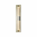 Double Axis Wall Light, 1-Light, LED, Sterling, Clear Glass, 23.5"H, Hardwired Wall Sconce, 4.6"W x 23.5"H