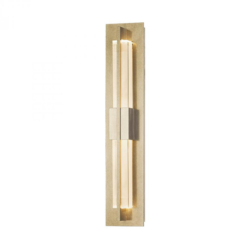 Double Axis Wall Light, 1-Light, LED, Soft Gold, Clear Glass, 23.5"H, Hardwired Wall Sconce, 4.6"W x 23.5"H