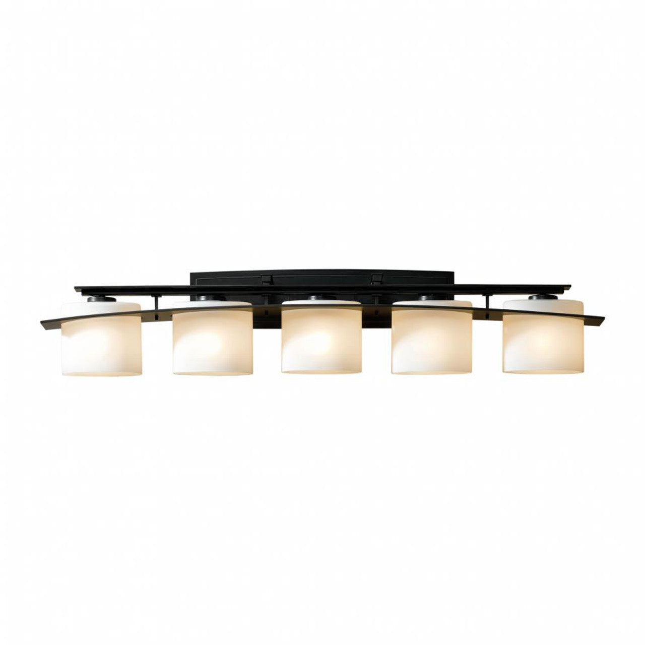 Arc Ellipse Bathroom Vanity, 5-Light, Sterling, Opal Glass, 42"W, Bathroom Vanity Light, 41.9"W x 8"H