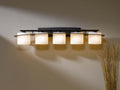 Arc Ellipse Bathroom Vanity, 5-Light, Bronze, Opal Glass, 42"W, Bathroom Vanity Light, 41.9"W x 8"H