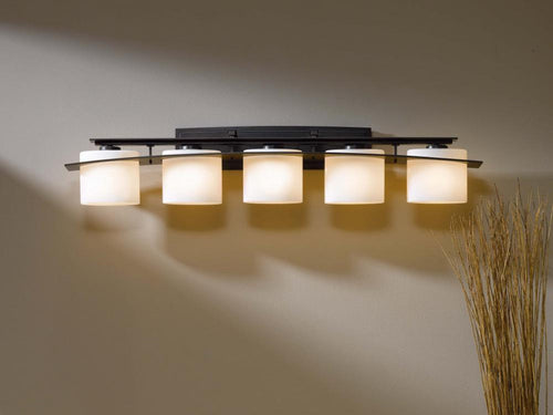 Arc Ellipse Bathroom Vanity, 5-Light, Natural Iron, Opal Glass, 42"W, Bathroom Vanity Light, 41.9"W x 8"H