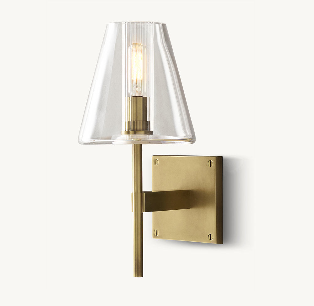Fulham Glass Shade Wall Light, Bathroom Wall Sconce, detail 6