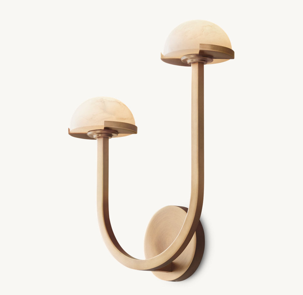 Pedra Double Wall Light - Left, Bedroom Wall Sconce, detail 6