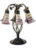 Pond Lily White And Pink 19 Inch 6-Light 19.00" Antique Table Lamp front view
