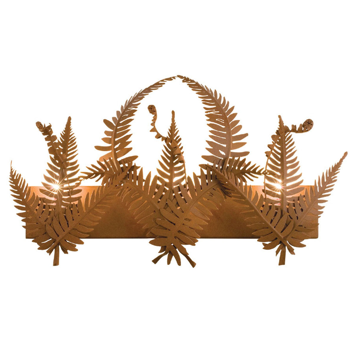 Fern 27 Inch 3-Light 15.00" Rust Wall Sconce front view