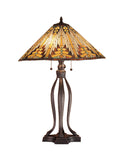 Nuevo Mission 31 Inch 3-Light 31.00" Beige Hagr Xag Table Lamp front view