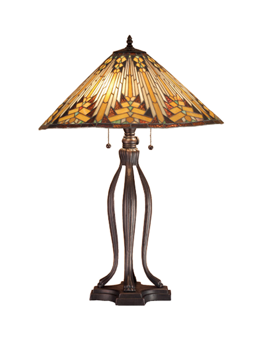 Nuevo Mission 31 Inch 3-Light 31.00" Beige Hagr Xag Table Lamp front view
