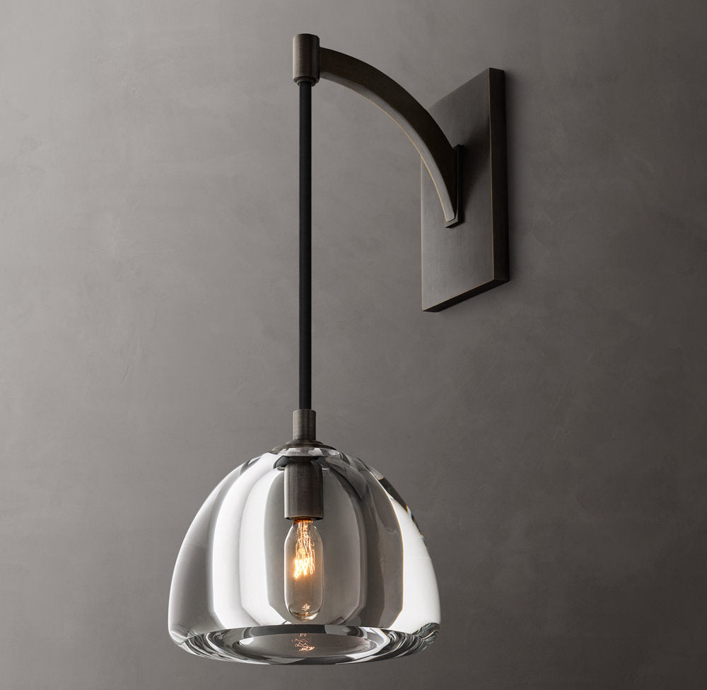 Hemisphere Wall Light, Bathroom Wall Sconce, detail 3