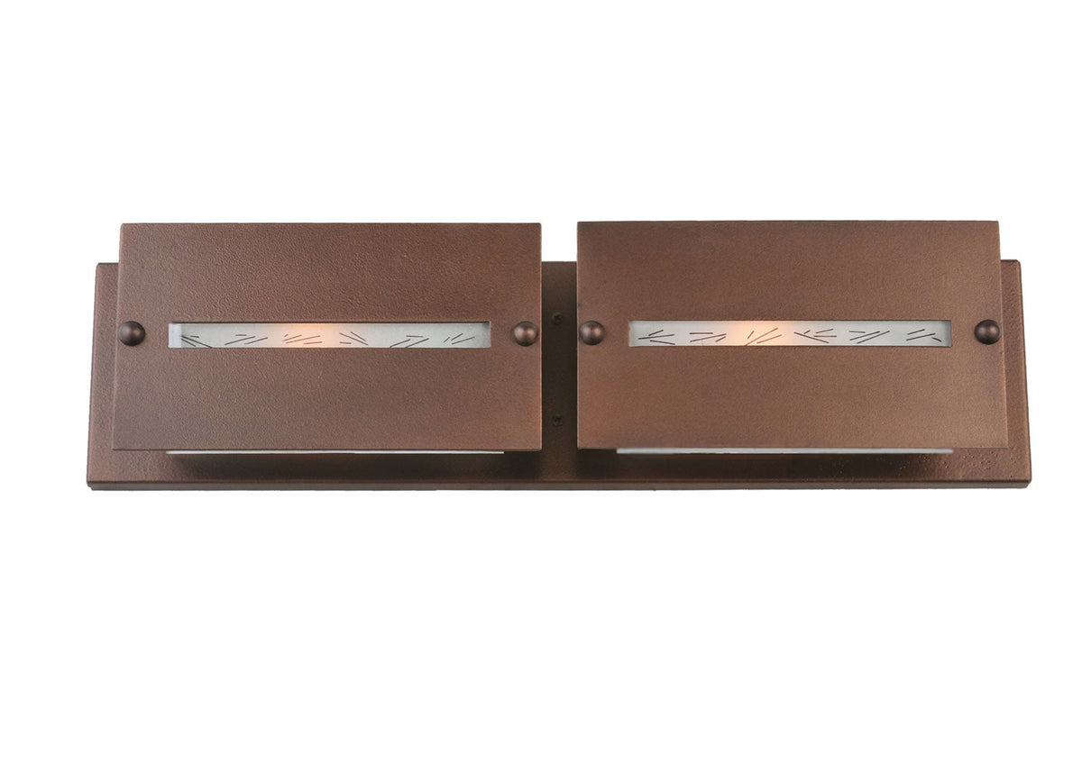 Moss Creek Creekside 24 Inch 2-Light 6.00" Cinnamon Coffee Metallic Wall Sconce front view
