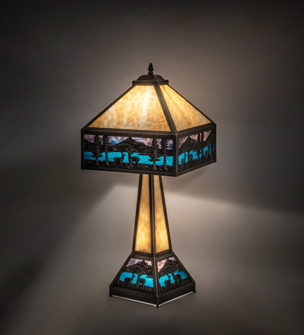 Deer Lodge 29 Inch 2-Light 29.00" Craftsman Brown Table Lamp detail view 2
