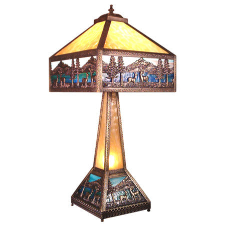 Deer Lodge 29 Inch 2-Light 29.00" Craftsman Brown Table Lamp front view