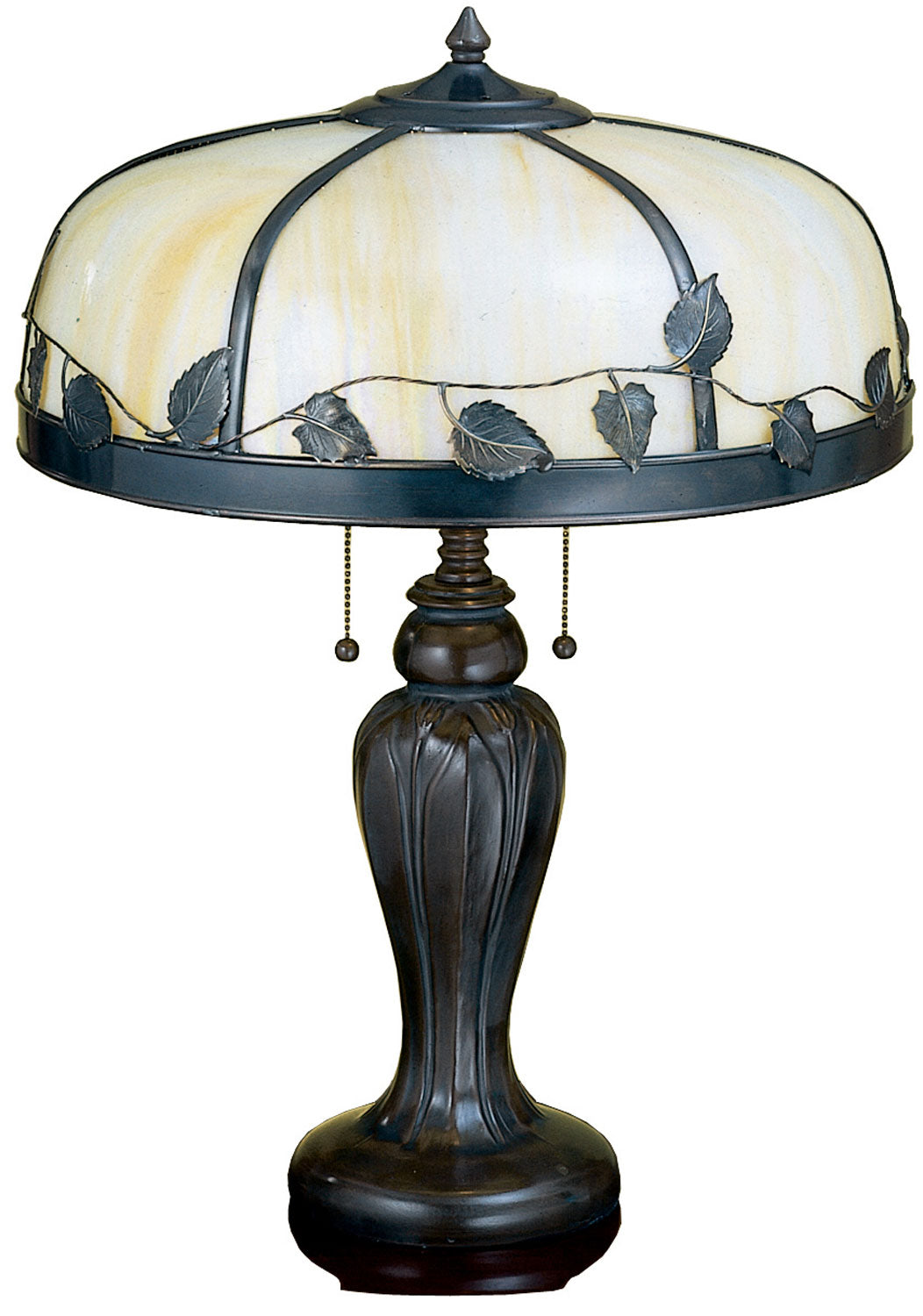 Arts And Crafts Maple Leaf 25 Inch 2-Light 24.00" Mahogany Bronze Table Lamp front view