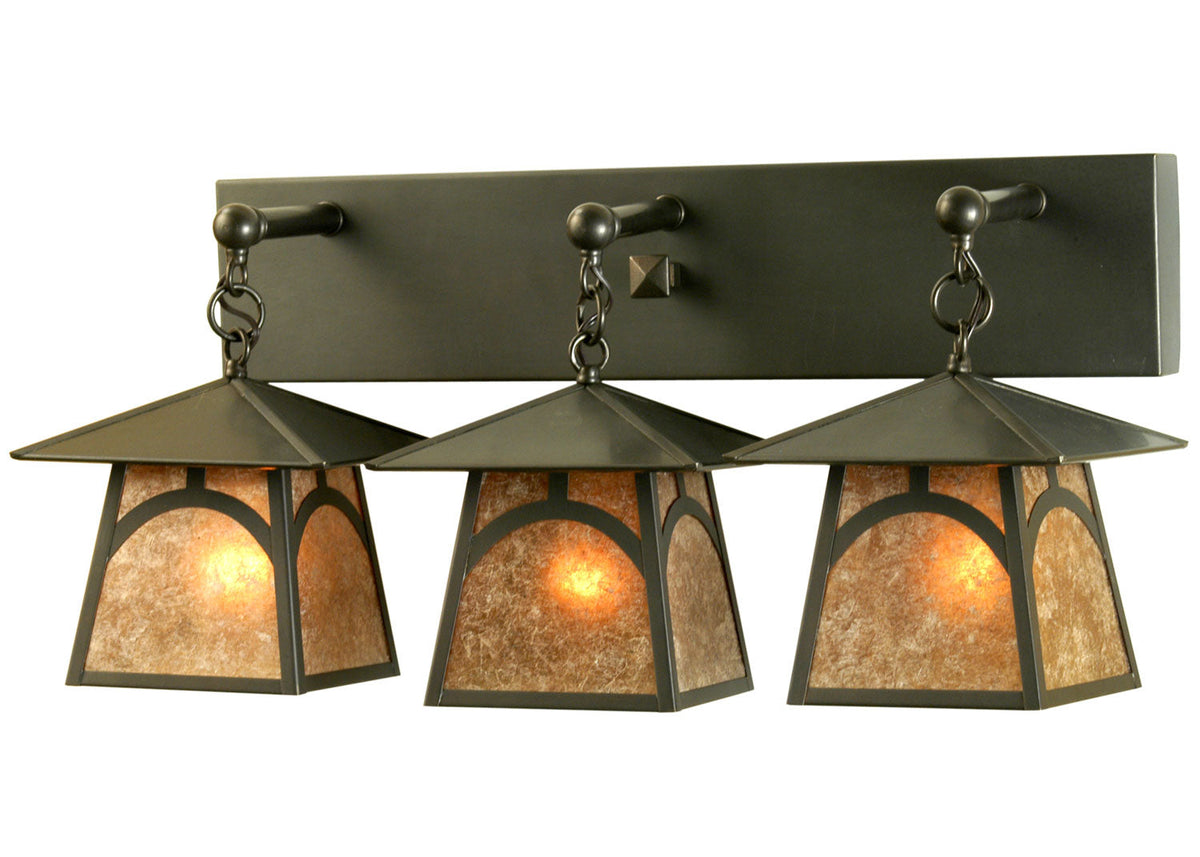 Stillwater Hill Top 26 Inch 3-Light 13.00" Craftsman Brown Wall Sconce front view