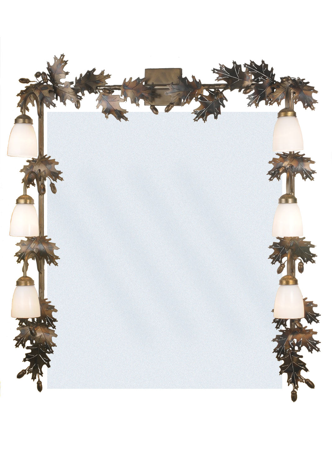 Oak Leaf And Acorn 6-Light 45.00" Dark Burnished Antique Copper Wall Sconce front view