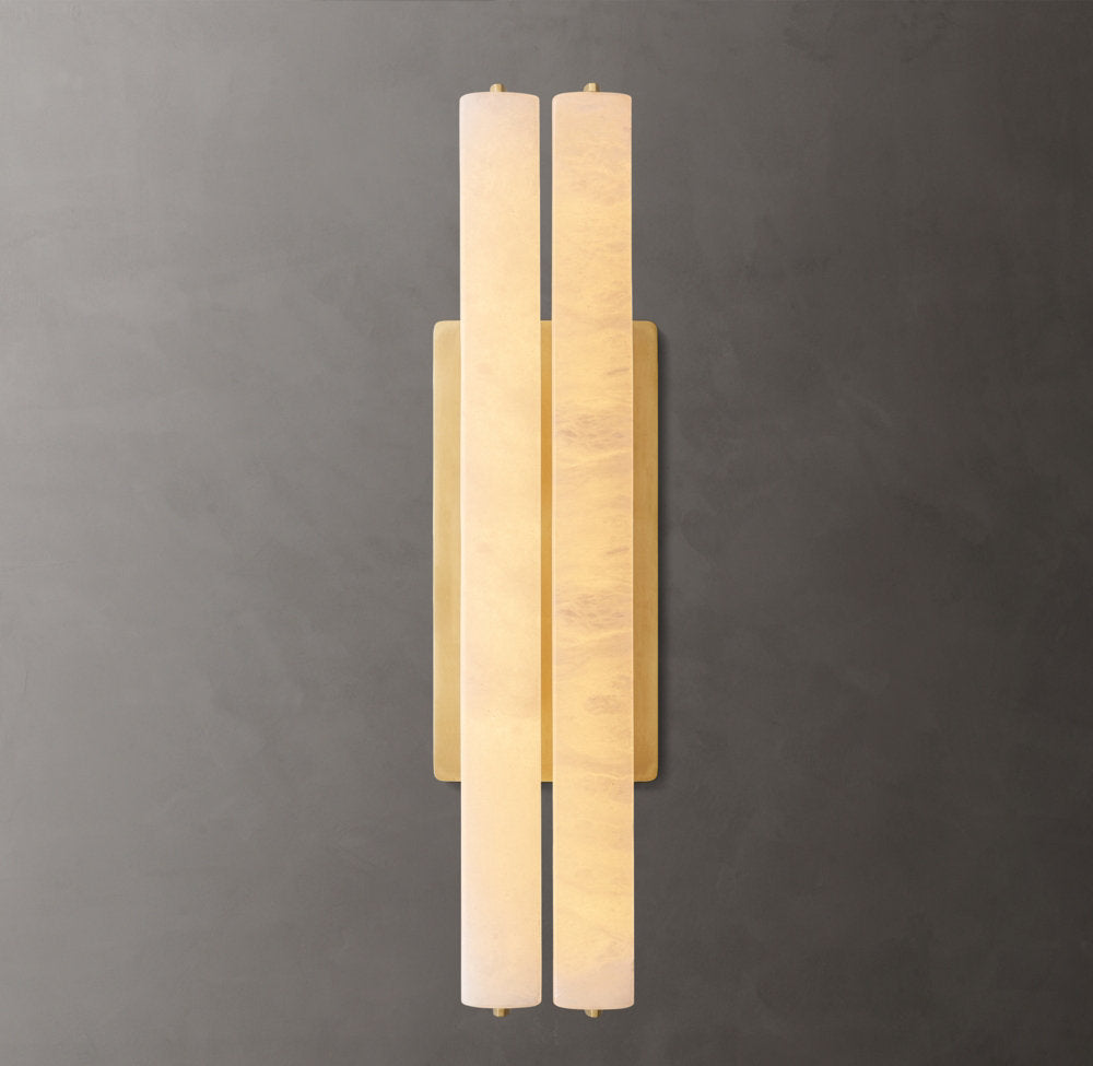 Audubon Alabaster Double Wall Light, Hardwired Wall Sconce, detail 6