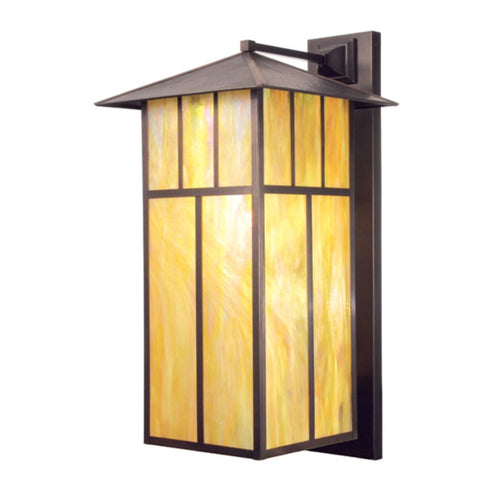 20" Wide Single Light Wall Light with Art Glass Shade, Bedroom Wall Sconce, Dimensions: Height: 40"