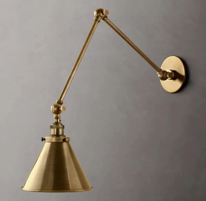 20th Century Library Style Double Wall Light, Hardwired Wall Sconce, detail 4