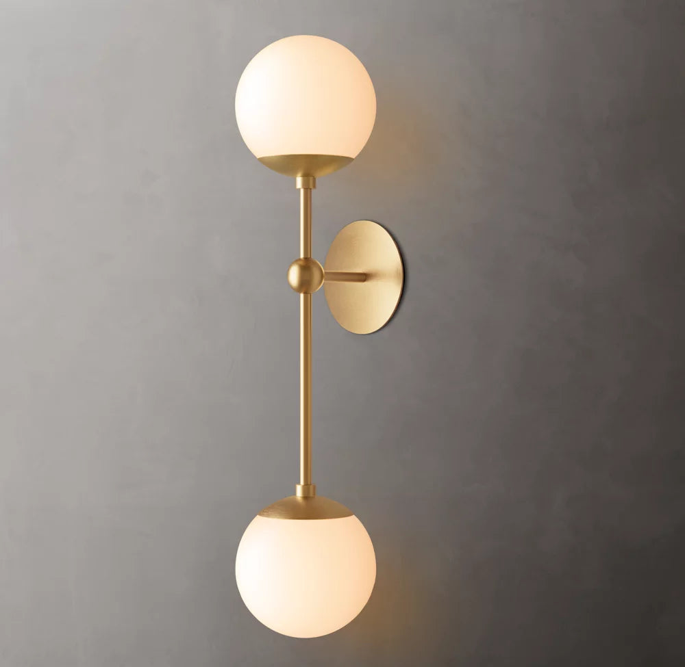 Cirque Double Wall Light, Bedroom Wall Sconce, Dimensions Overall: 6"