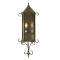 11" Wide 2 Light Lantern Wall Light with Seedy Glass Shade, Bedroom Wall Sconce, Dimensions: Height: 29.5"