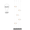 Abacus 5-Light Floor to Ceiling Plug-In LED Lamp LED Opal Glass (GG) in Black, Plug-In Wall Sconce, 4.5" x 27.5"