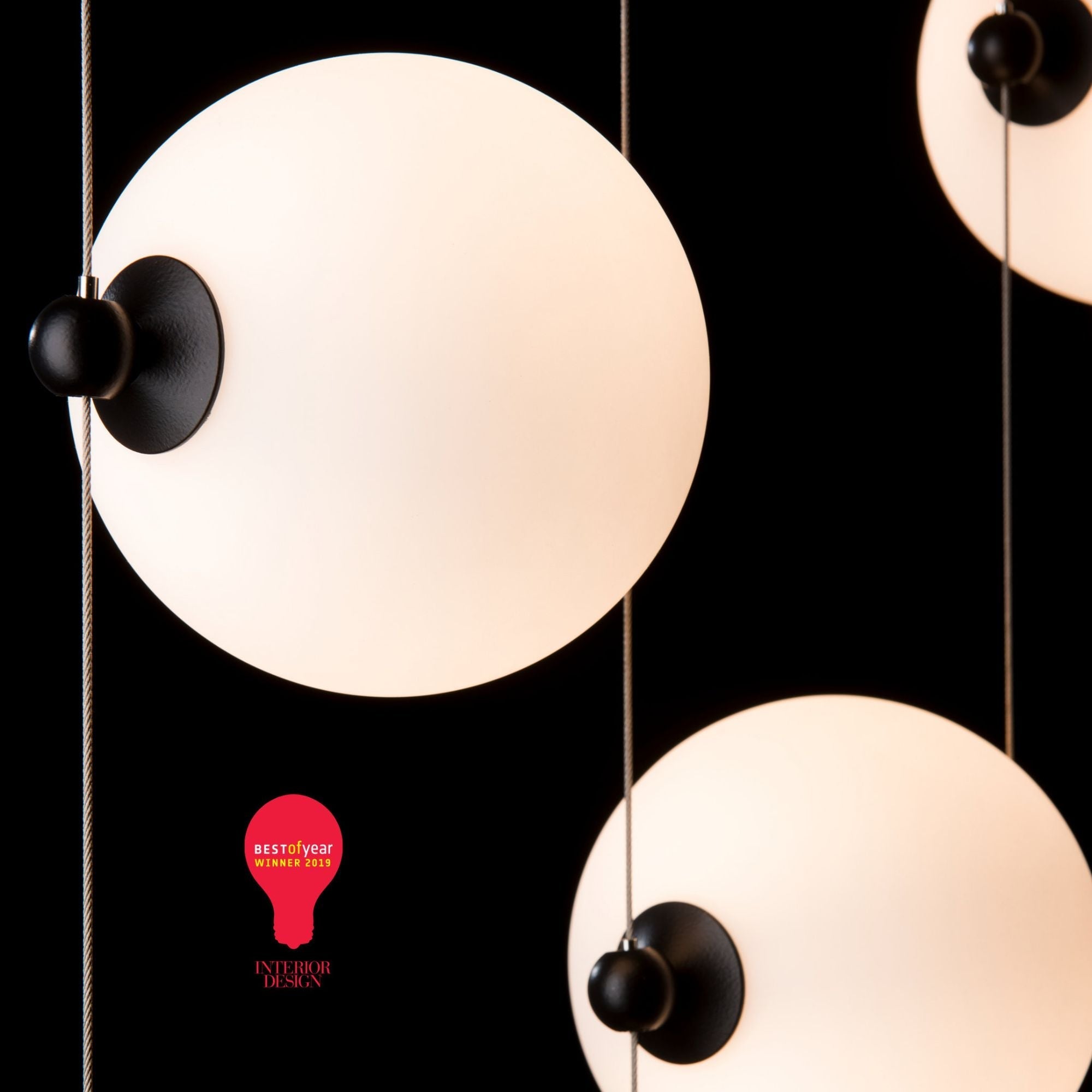 Abacus 5-Light Floor to Ceiling Plug-In LED Lamp LED Opal Glass (GG) in Black, Plug-In Wall Sconce, detail 4