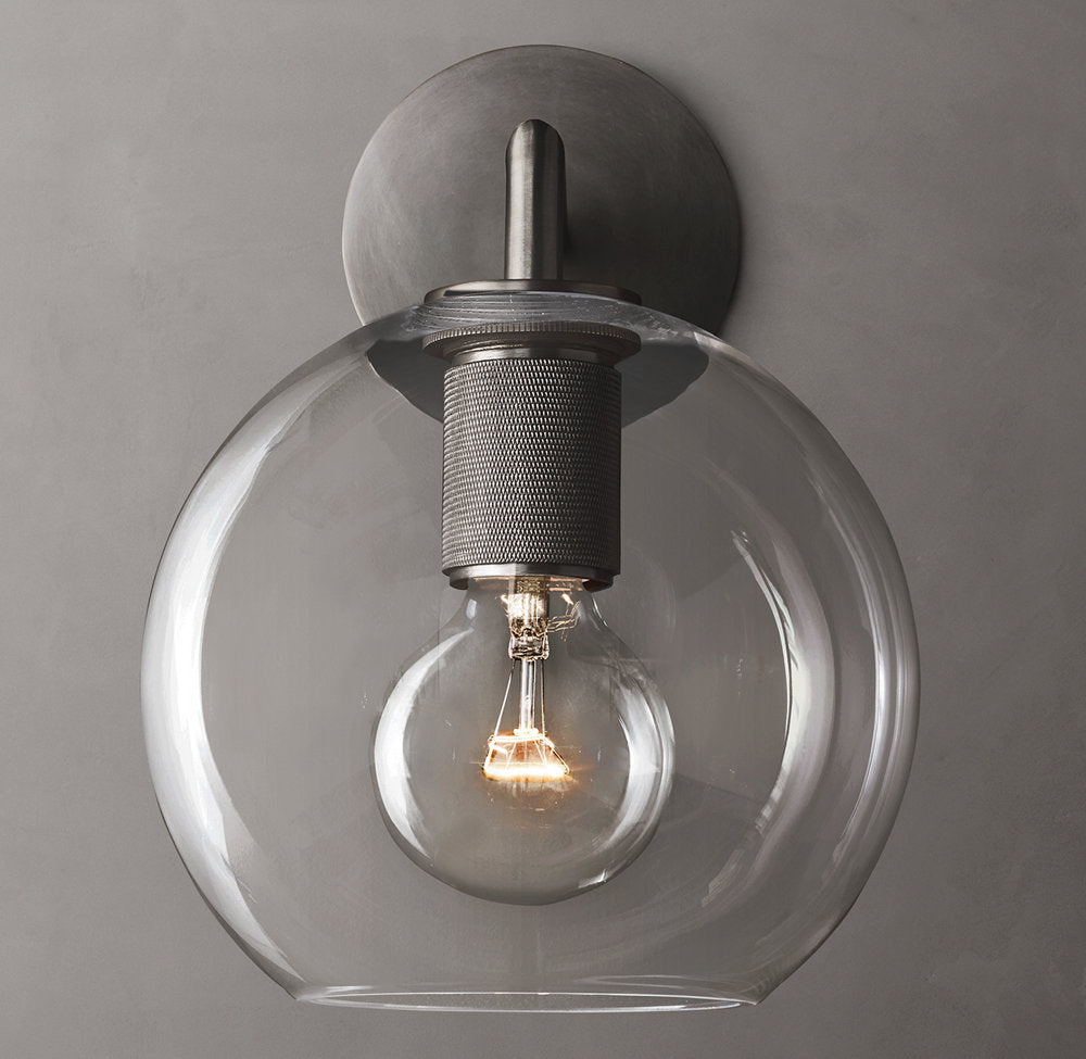 Utilitaire Globe Shade Wall Light, Bathroom Wall Sconce, detail 11