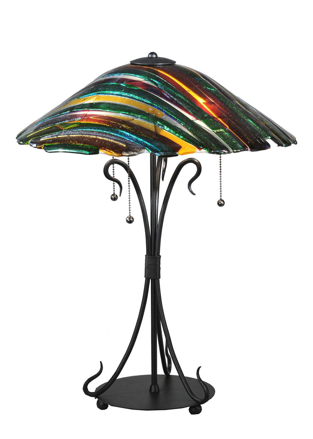 Penna Di Pavone 24 Inch 3-Light 24.00" Antique Brass Table Lamp front view