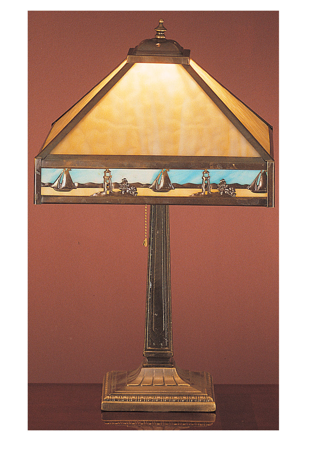 Sailboat Mission 22 Inch 1-Light 24.00" Craftsman Brown Table Lamp front view
