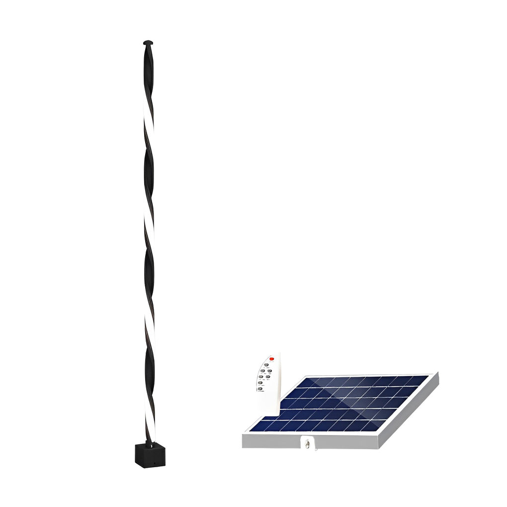 Unique Clean-Lined LED Waterproof Black Solar Powered Lawn Lights Path Lamp, Outdoor Wall Light, detail 8