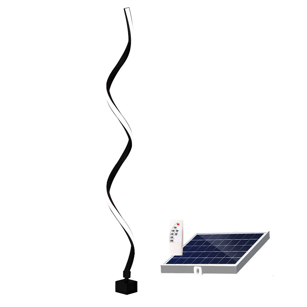 Creative Twisted Seaweed Shaped Waterproof LED Contemporary Solar Lawn Lights - 41" Die-cast Aluminum, Bedside Table Lamp, detail 12