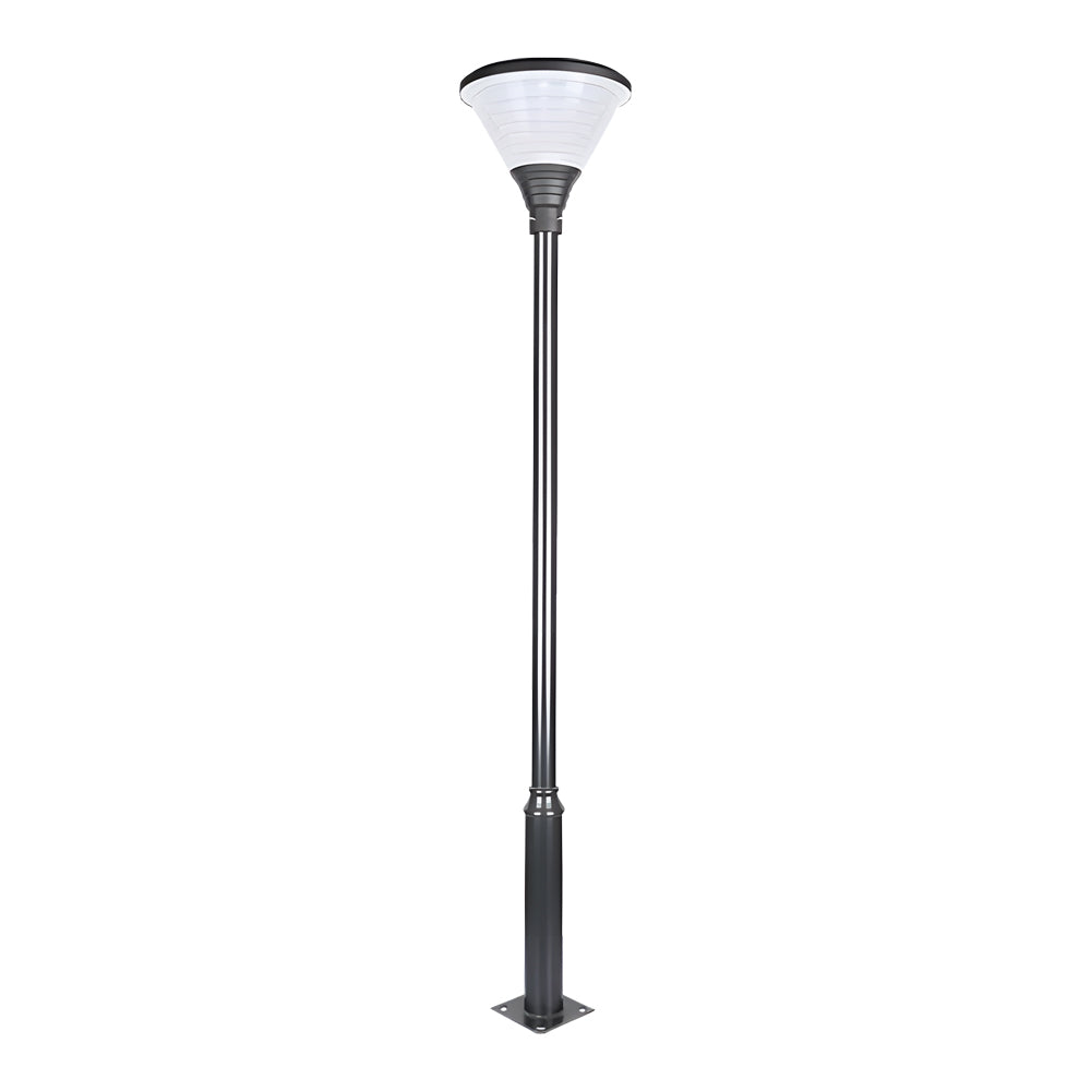 1-Light Circular Solar LED Exterior Lamp Post in Black, Outdoor Wall Light, detail 9