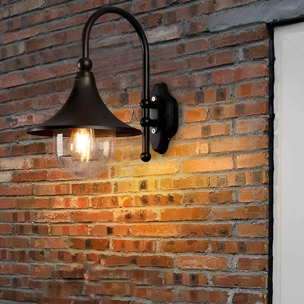 Creative Trumpet Shaped Waterproof LED Black Vintage Exterior Wall Light, Outdoor Wall Light, detail 2