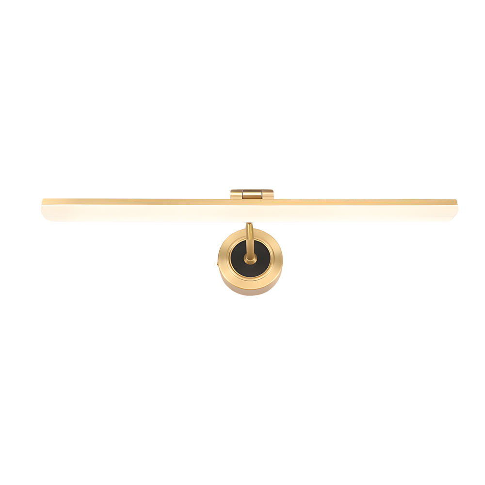 Modern Adjustable LED Bathroom Vanity Mirror Light with Rotatable Flat Bar in Gold/Black Finish, Bathroom Vanity Light, detail 8