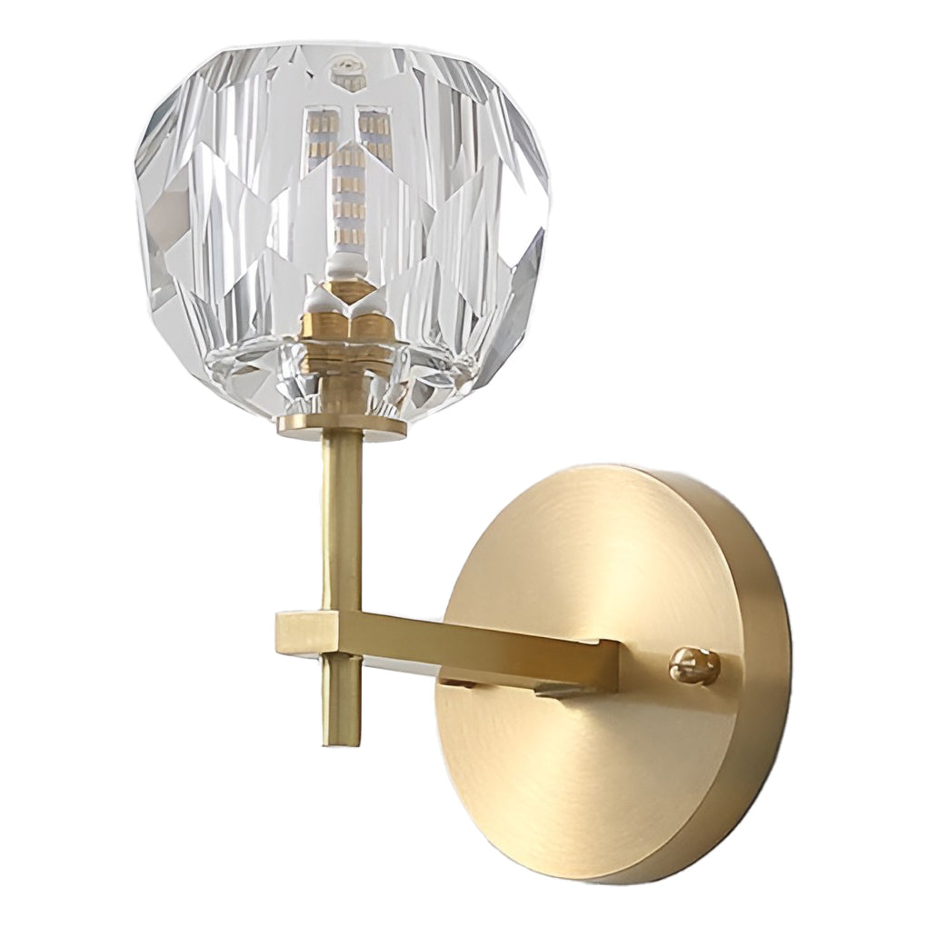 Ball-shaped LED Crystal Gold Postmodern Plug in Sconce Lighting Wall Light - 18" Copper, Plug-In Wall Sconce, detail 13